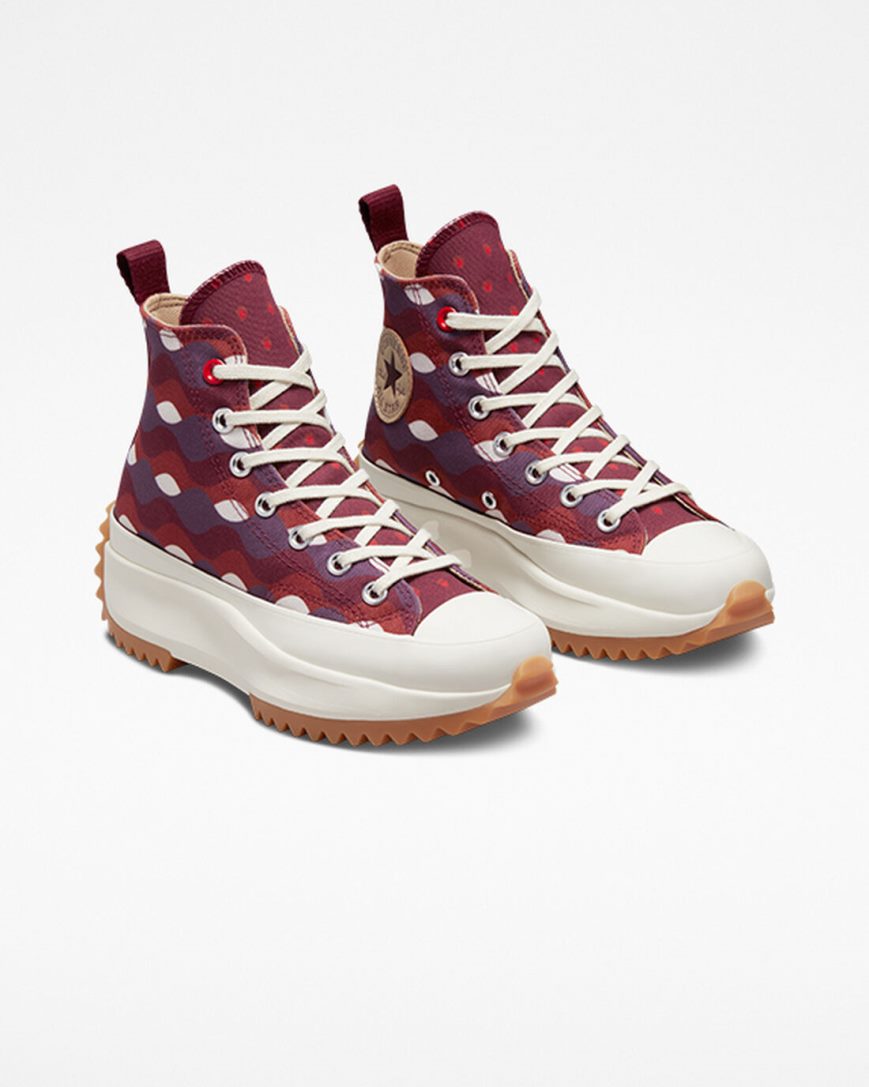 Men's Converse Run Star Hike Twisted Classics High Top Platform Shoes Dark Red / Khaki | AU 36194X